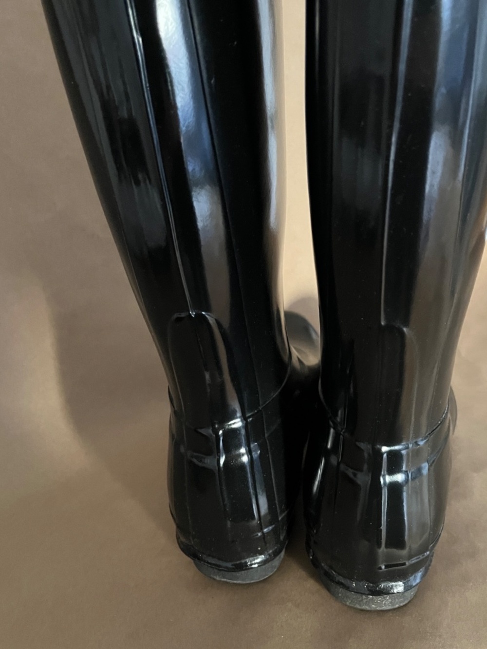 Hunter boots black glossy tall 7F - Picture 2 of 5